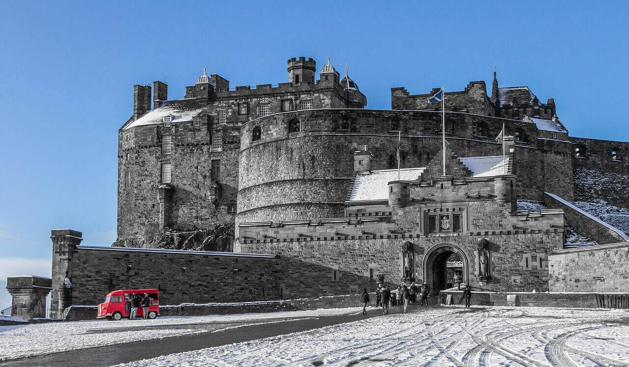 edinburgh, castle, winter