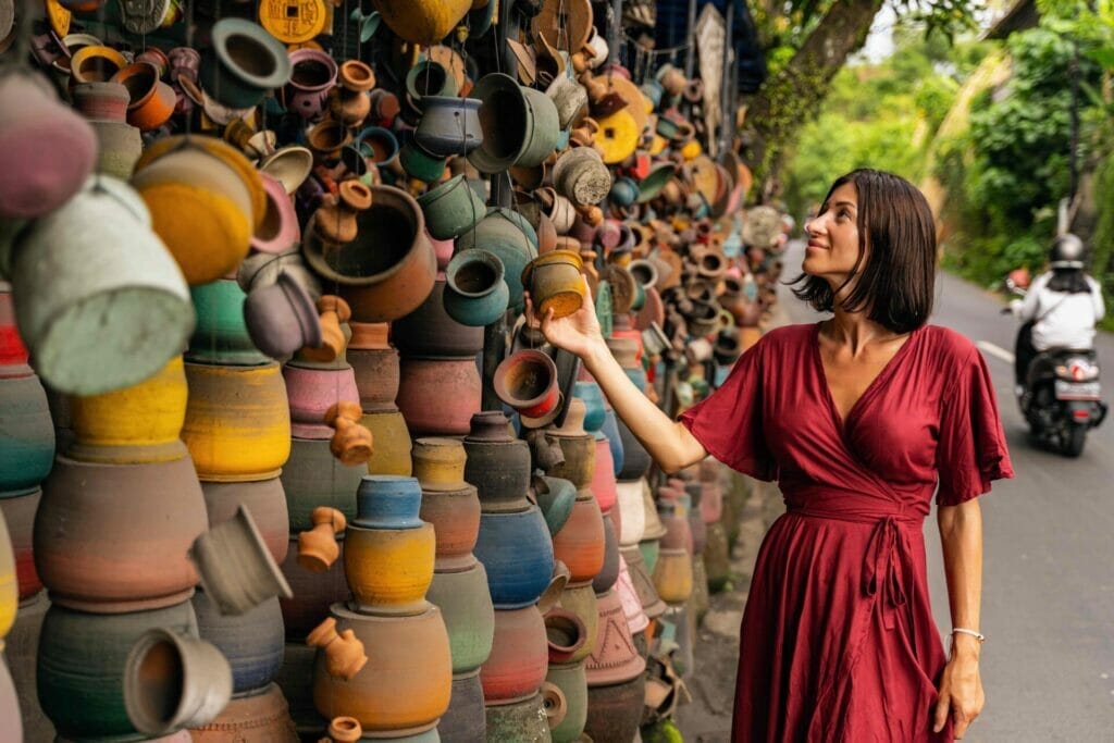 cheerful young woman walking on local market 2021 09 03 15 37 35 utc