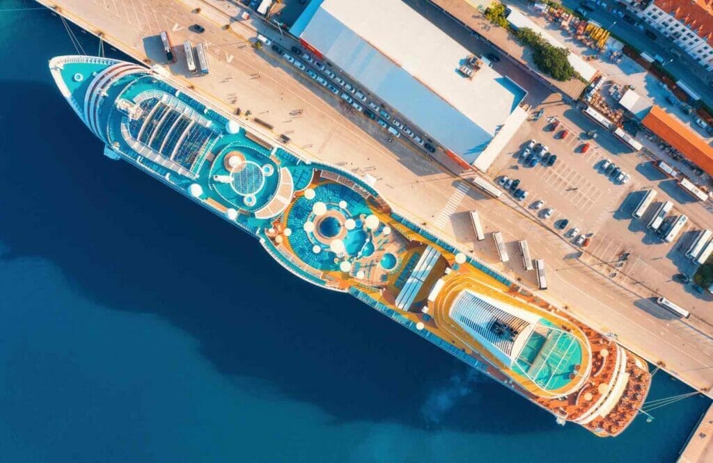 cruise ship from above