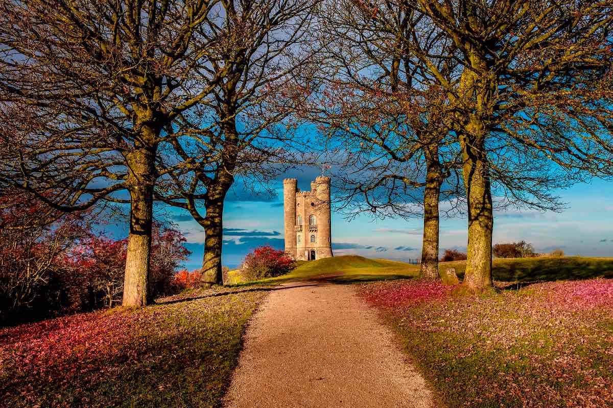 broadway tower in autumn