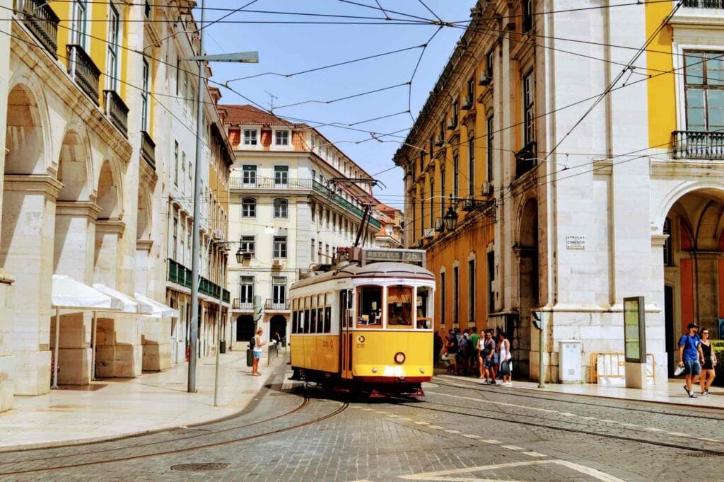 A tram in Lisbon