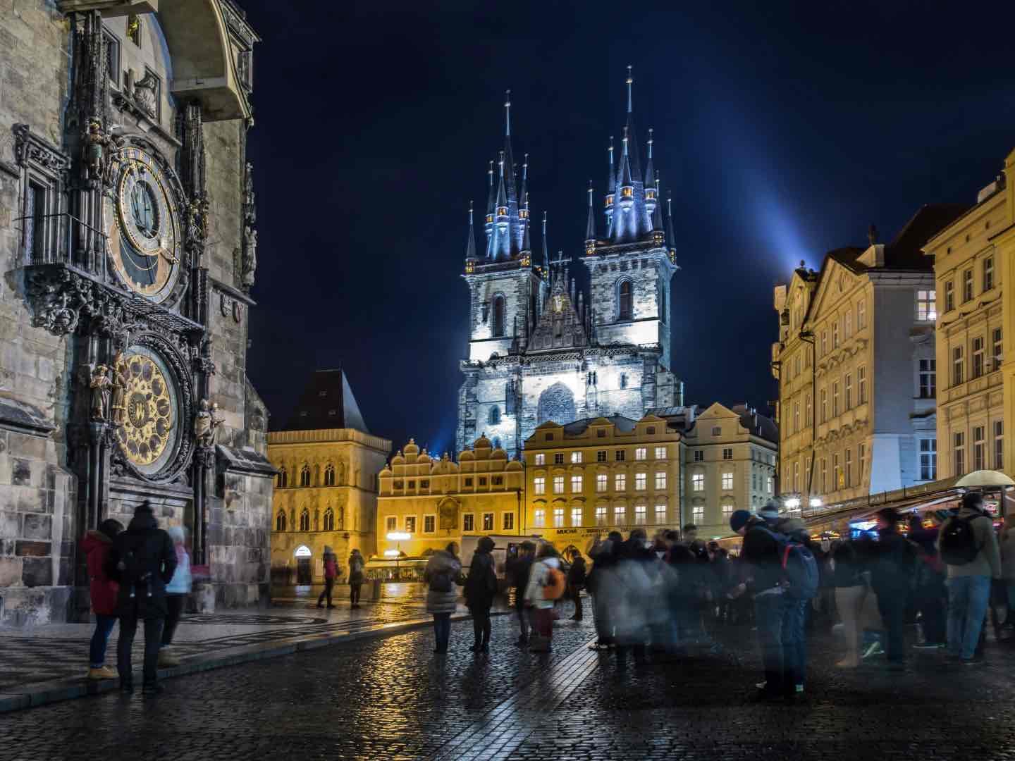 Prague at night