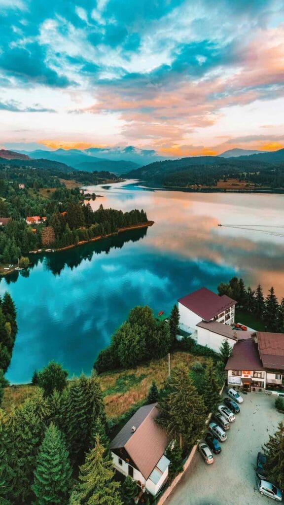 romanian view of a beautiful lake