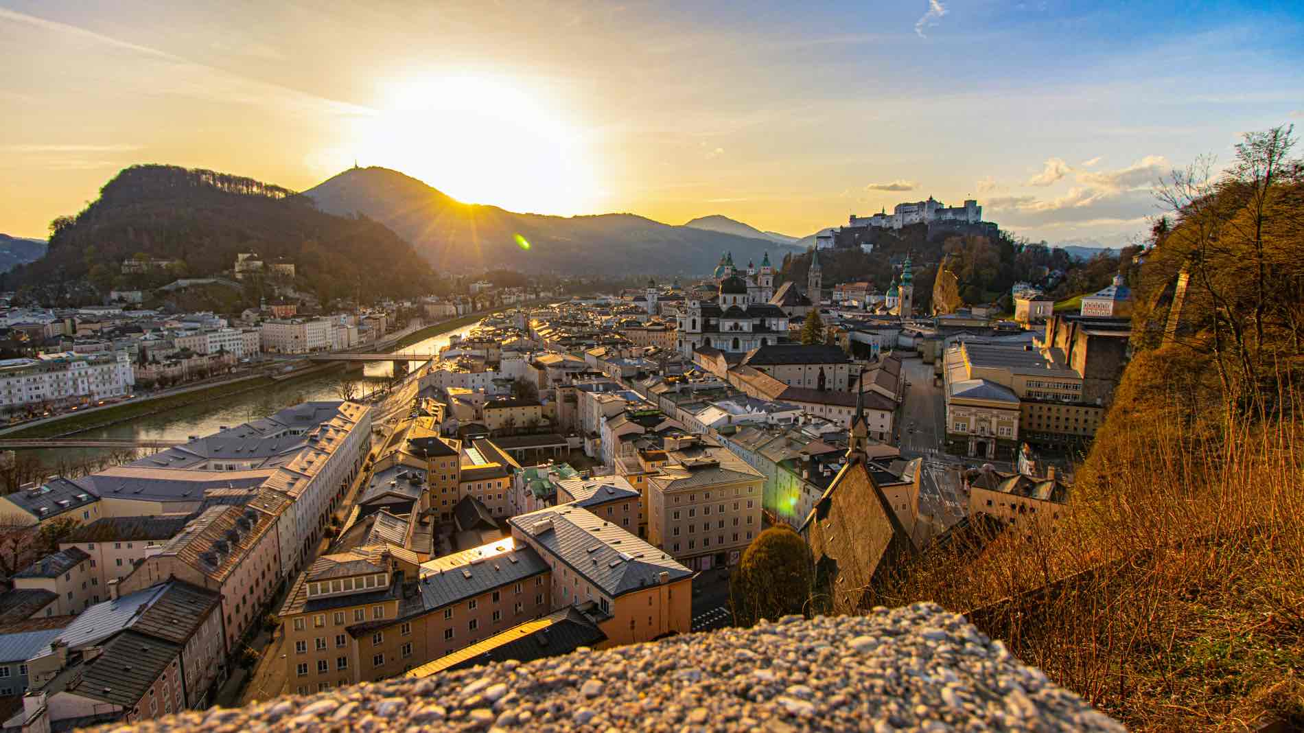 sunset in Salzburg.