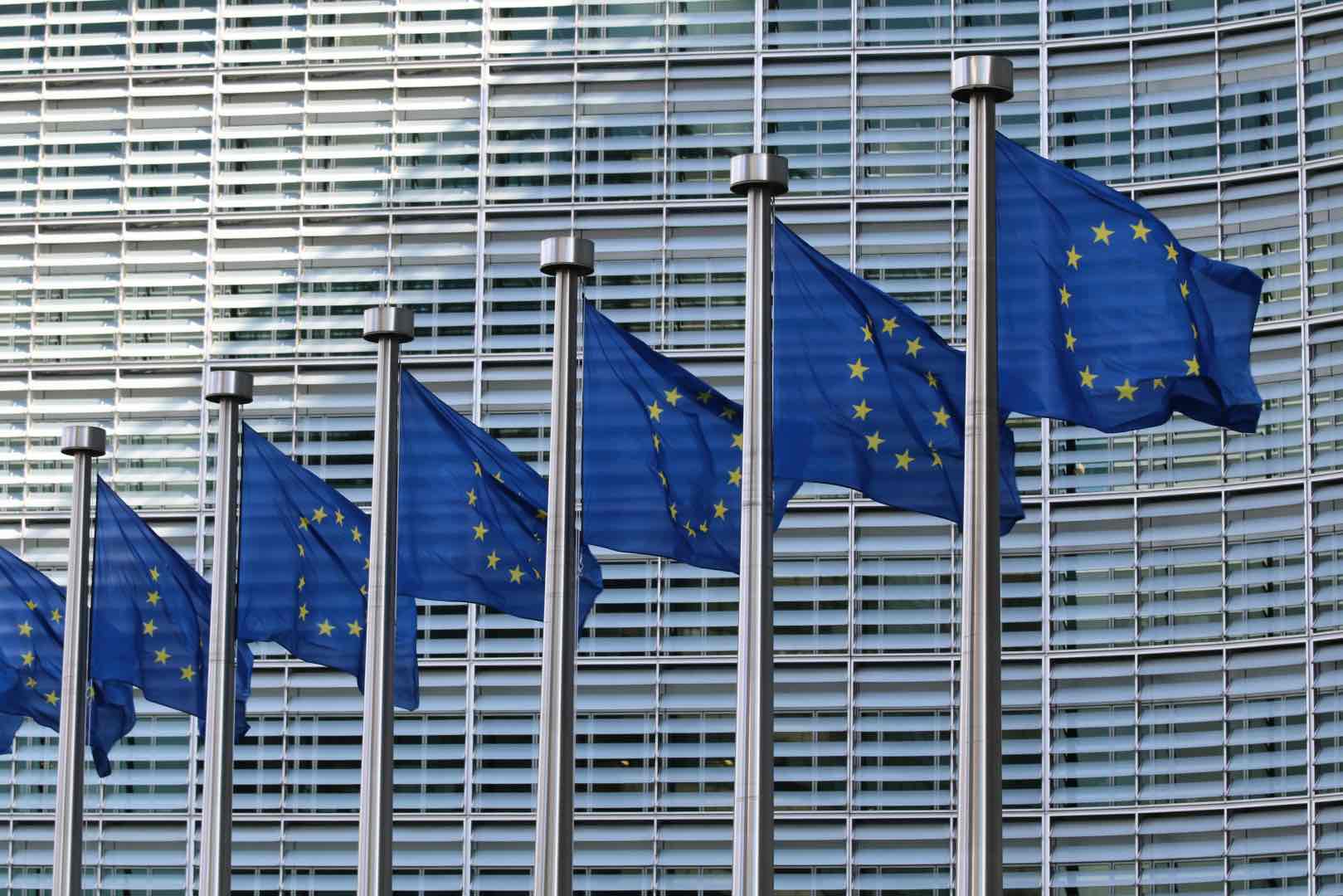 EU flags in Brussels