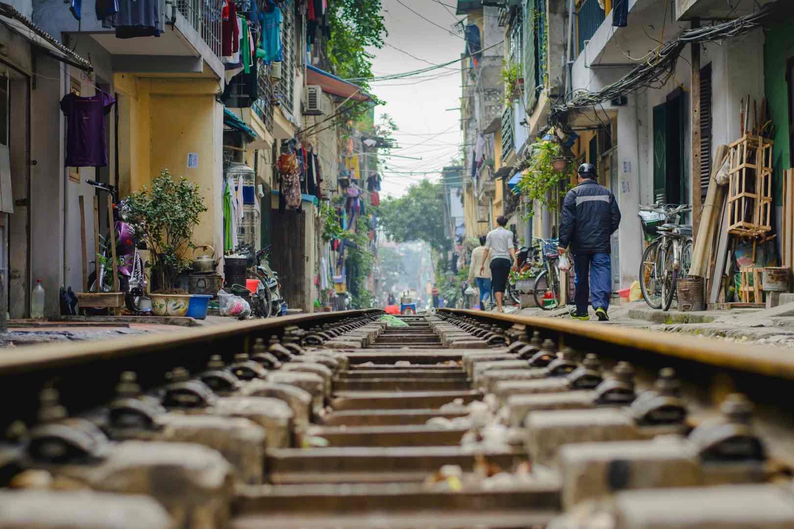 Hanoi's famous train street.