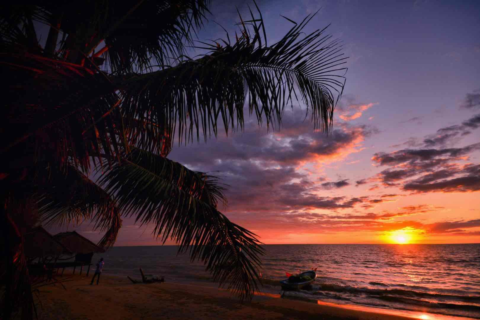 Koh Kong Province, Cambodia. Beach at Sunset