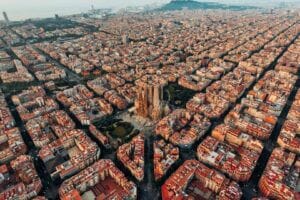 Barcelona from above - Drone view