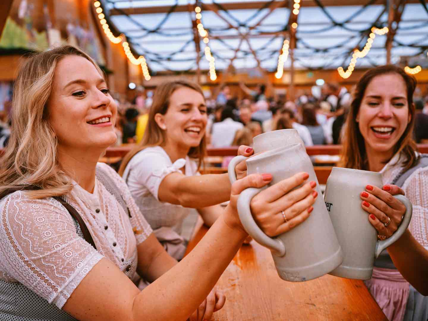 3 women enjoying Oktoberfest