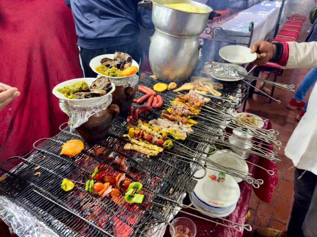 Local cuisine in Morocco.