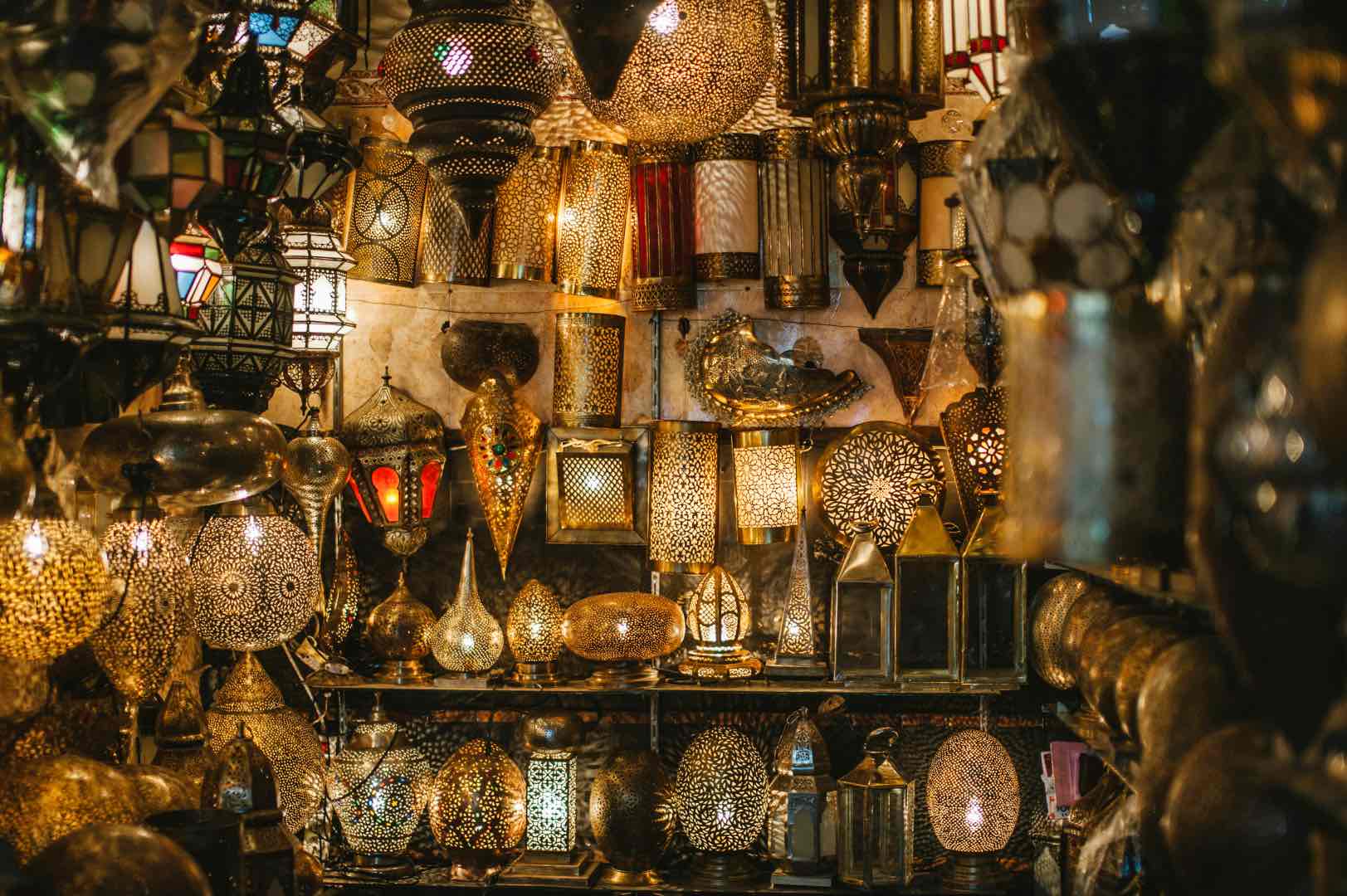 One of many lamp shops in Marrakesh