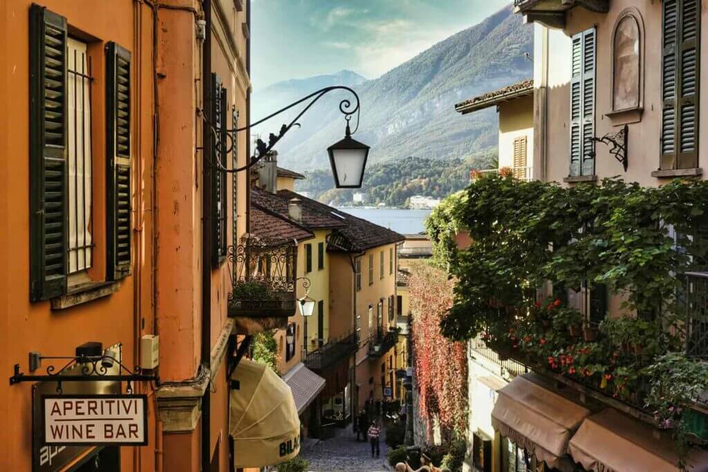 Wine bar in Bellagio, Como Lake, Italy