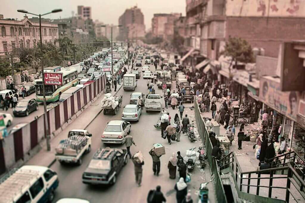 Self organizing life — street scene in Cairo.