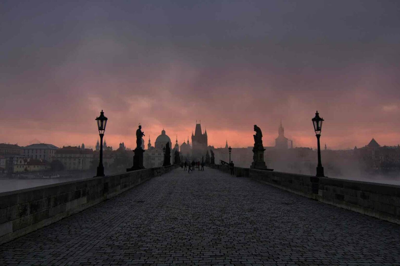 Charles Bridge at Sunset, Czech Republic