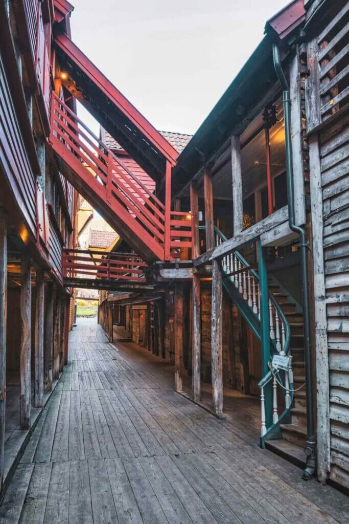 Bryggen, Behind the Ancient buildings