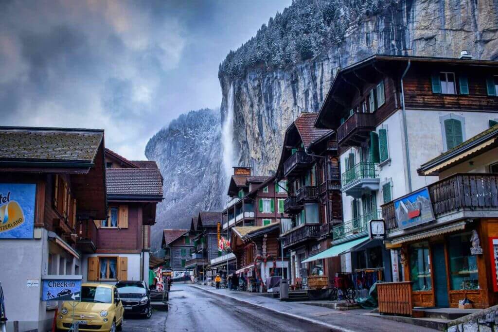 Parking is limited in Lauterbrunnen