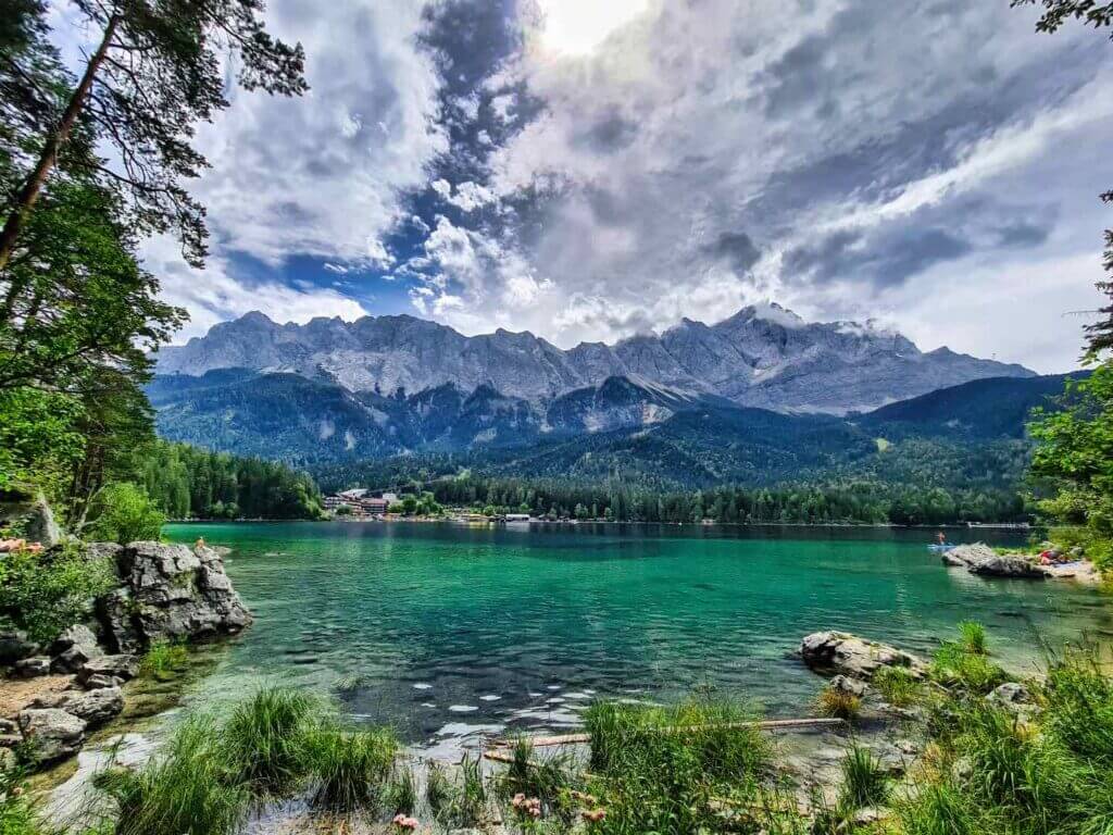 View of Mount Zugspitze from Eibsee