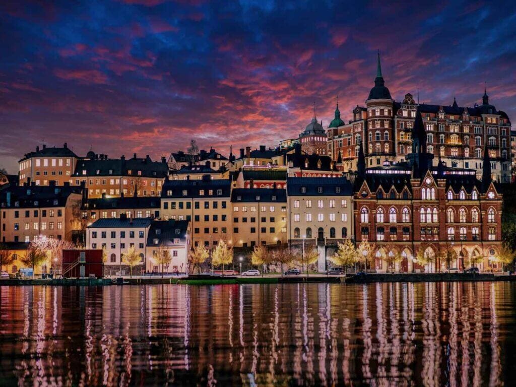 Stockholm at night.