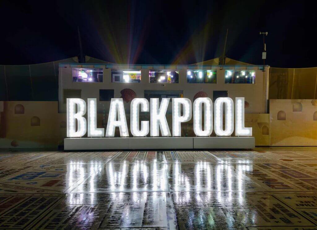 Blackpool sign with LED lights