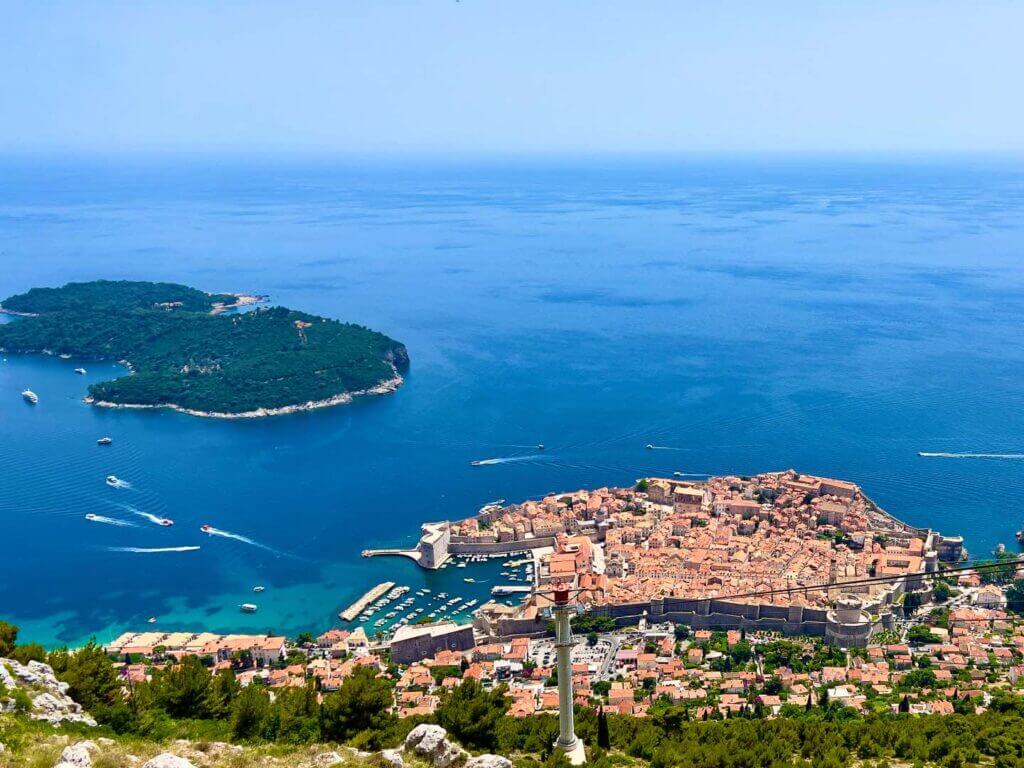 Island of Lokrum on the left hand side