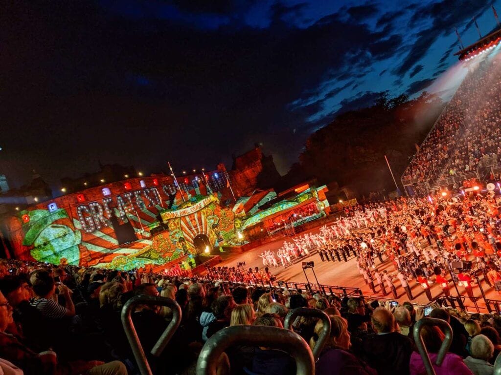 Edinburgh Castle during the Royal military tattoo