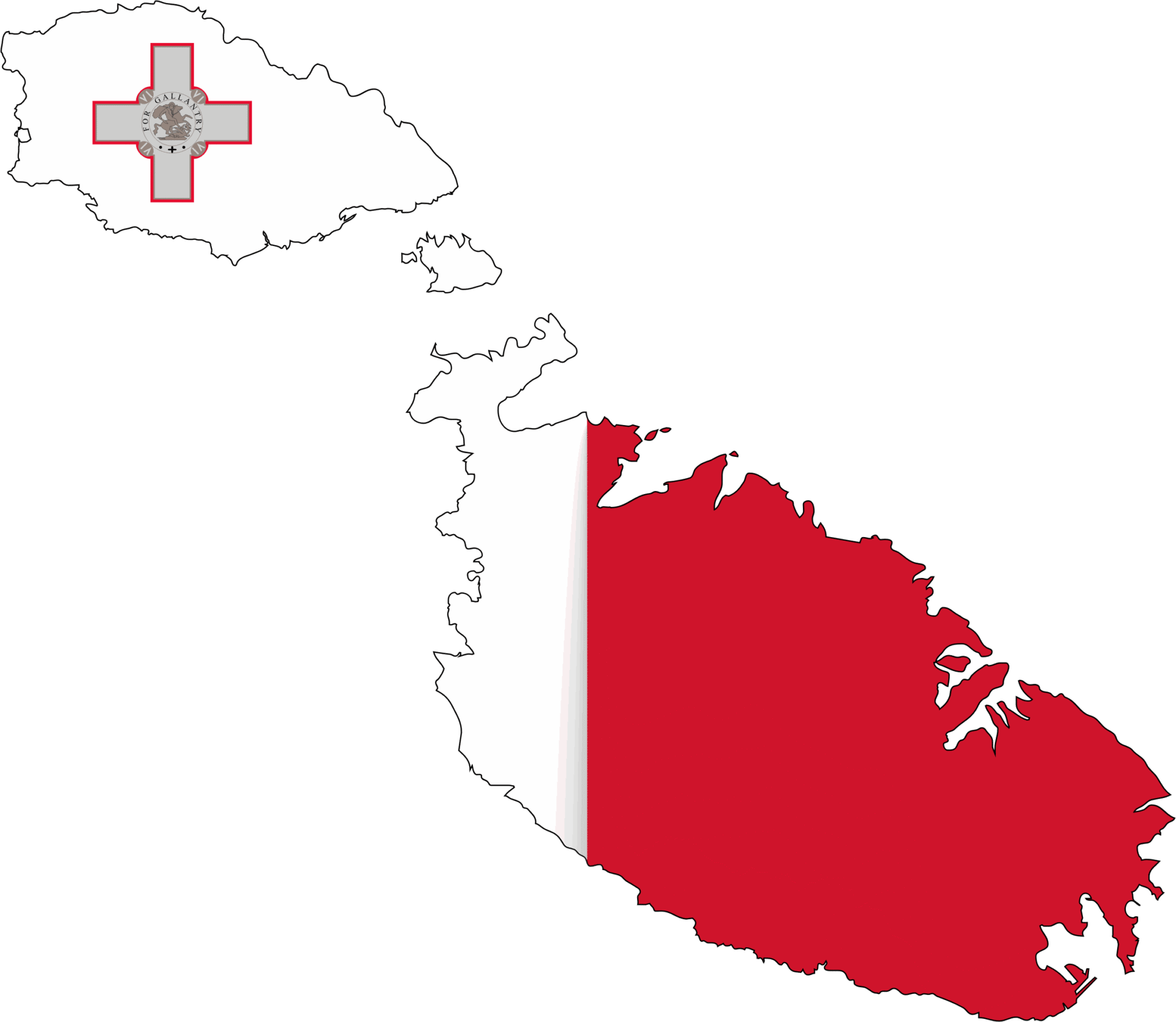 malta flag map new