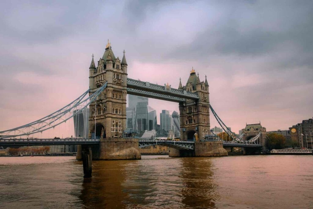 A gloomy Tower Bridge. It's not always like that!