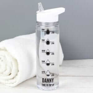 Personalised Black 'Hydration Tracker' Water Bottle