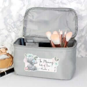 Personalised Me to You Floral Grey Toiletry Bag
