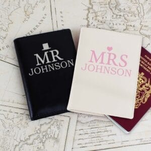 Personalised Mr & Mrs Passport Holder Set