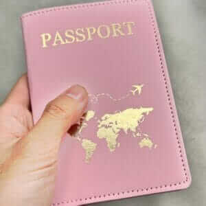 Pink passport cover