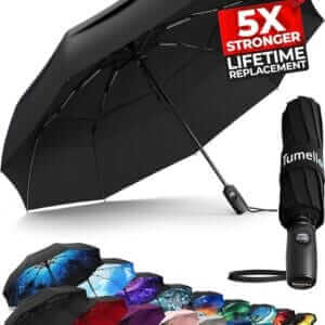 TUMELLA Strongest Windproof Travel Umbrella (Compact, Superior