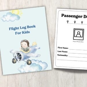Flight log book for kids