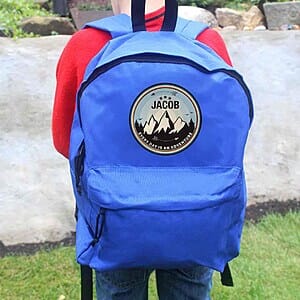Personalised Adventure Blue Backpack