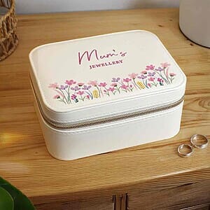Keep your treasures safe in style with our stunning Personalised Floral Travel Jewellery Box