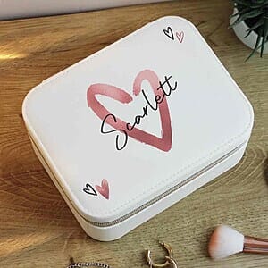 Personalised Heart Travel Jewellery Box