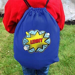 Personalised Superhero Blue Kit Bag