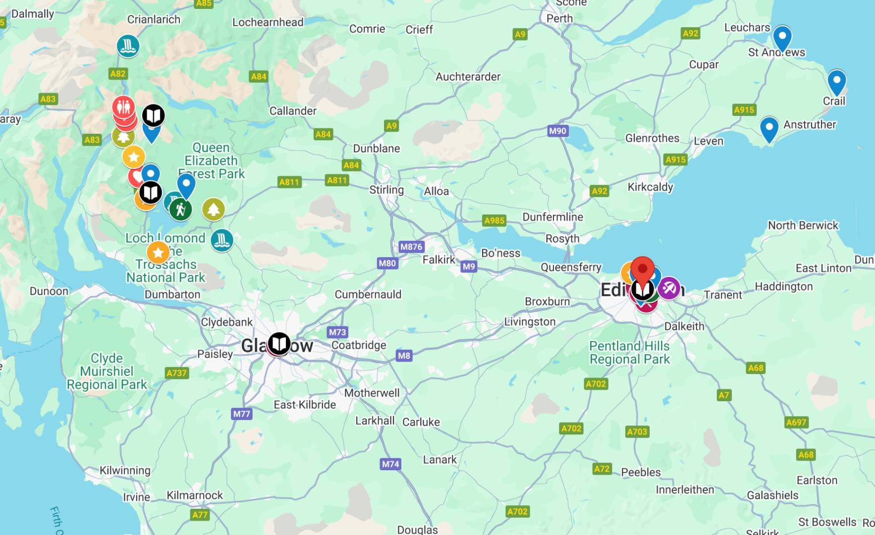 Scotland google map legend desktop