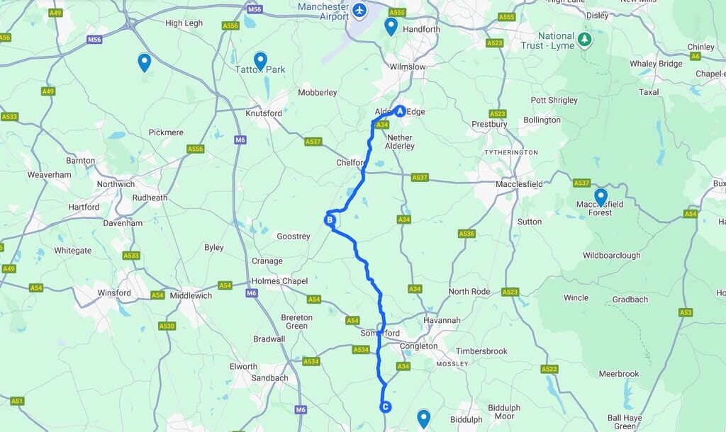 Cheshire Day Out - Map