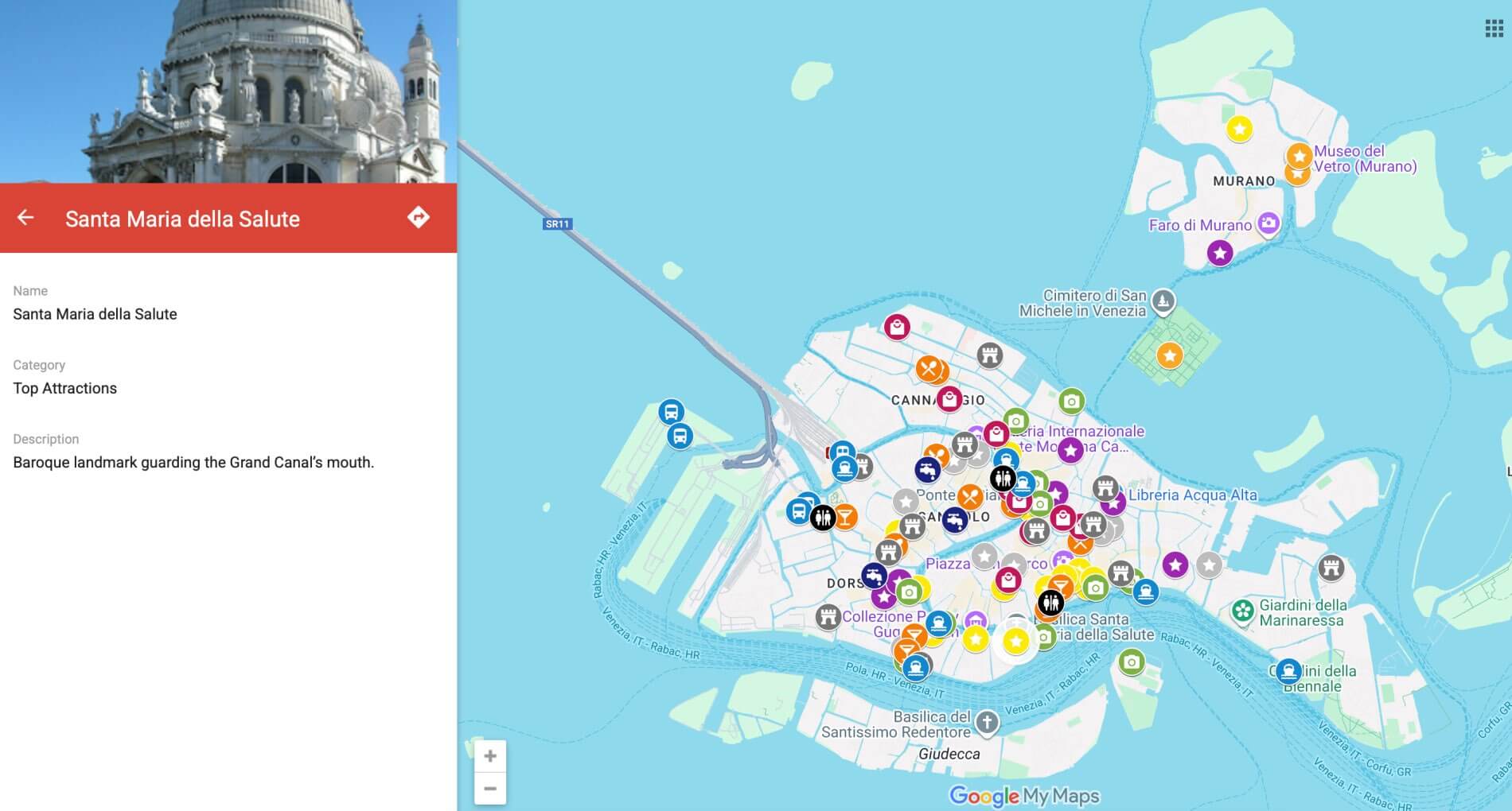 Venice Google Map Legend - desktop