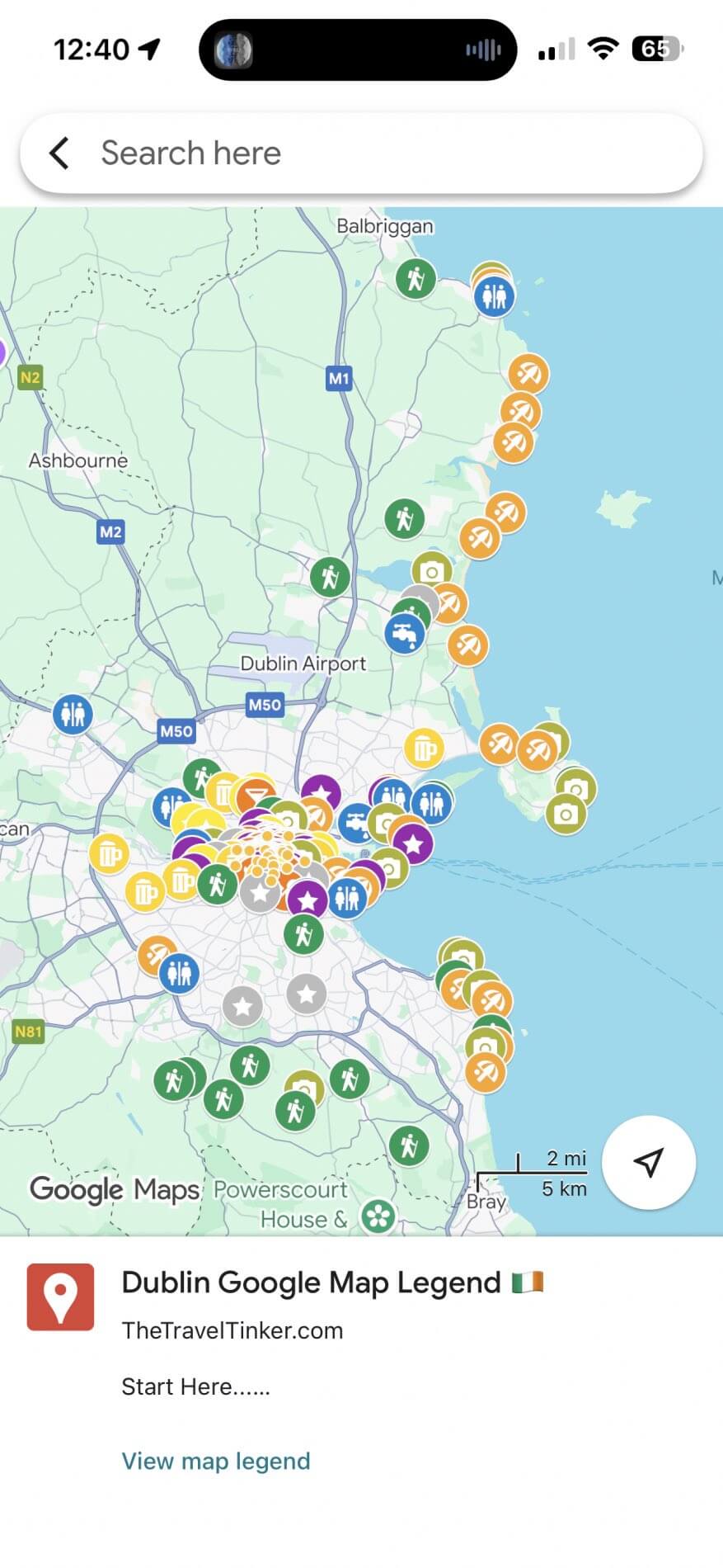 Dublin-Google-Map-Legend-mobile-view