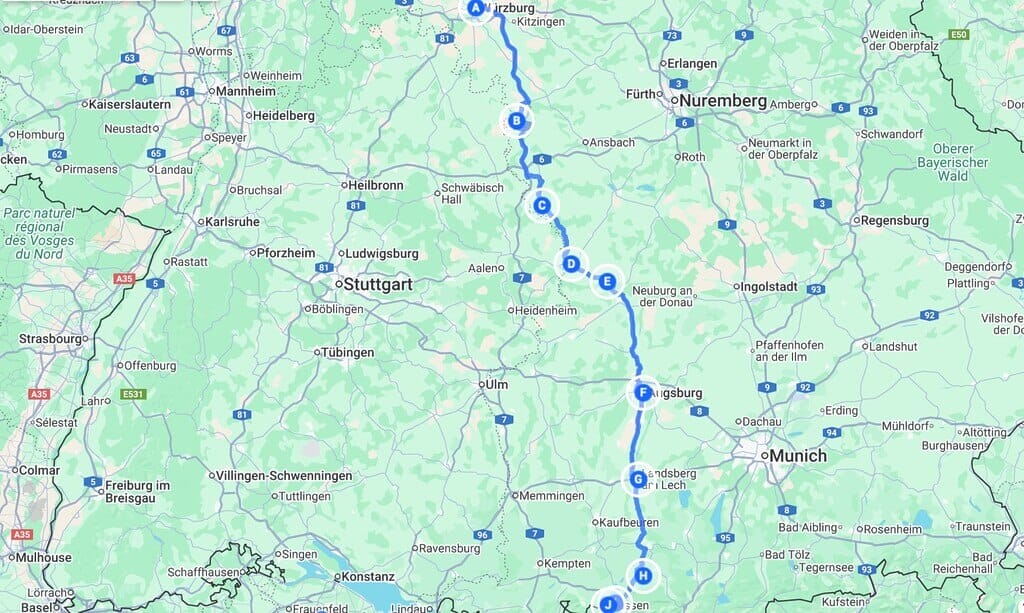 Germany's "Romantic Road" Road Trip + Map