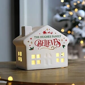 Personalised Believe in Christmas LED House