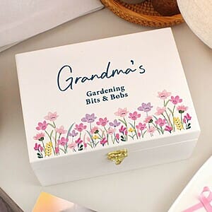 Personalised Floral Wooden Keepsake Box