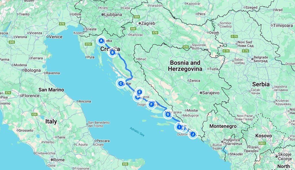 Adriatic Highway Croatia Road Trip + Map Along Coasts