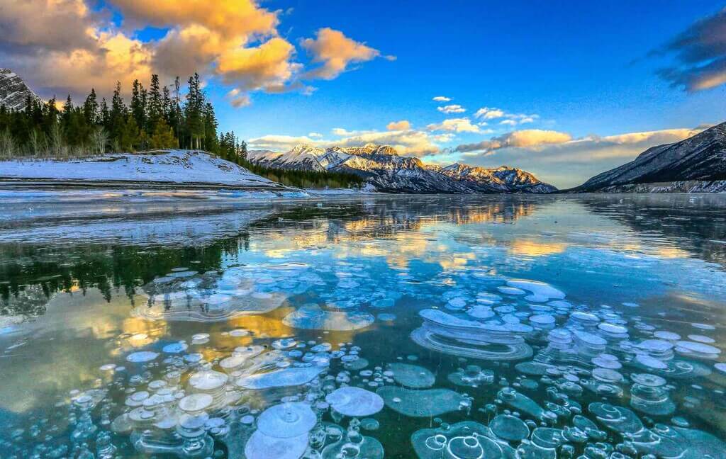 Ice bubbles at Abraham Lake, Alberta